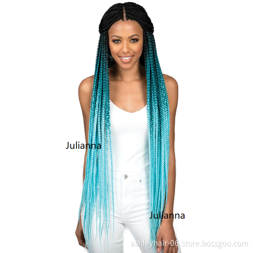 Pre Looped Goddess Locs 4X ombre color Senegalese Braid Crochet Box Braids Synthetic Hair 24Inch Extensions